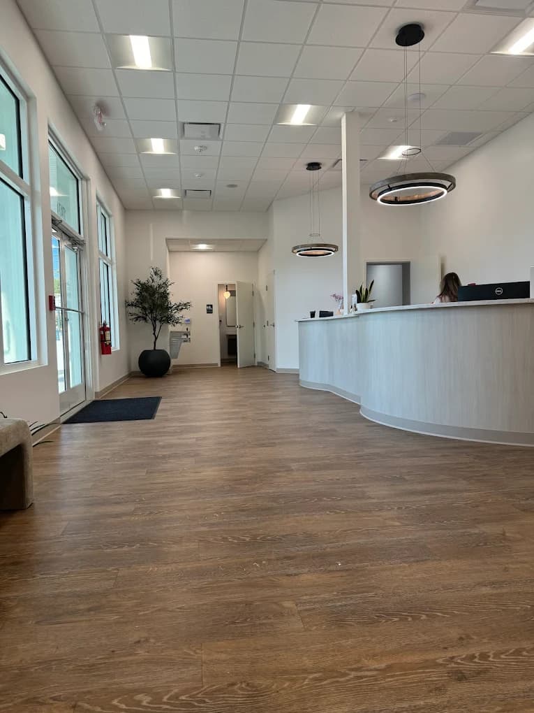 The reception area at St. Pete Family & Cosmetic Dentistry.